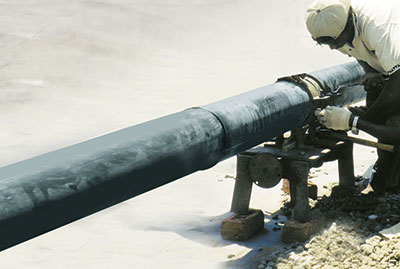 butt welding, hdpe pipes butt welding process, butt welding for hdpe pipe, butt welding for sewer pipe - Image