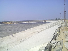 Image - Ash dyke pond, fly ash pond, disposal ash pon, bottom type ash pond, ash dyke waste management, solid waste management, ldpe liner for ash dyke, hdpe liners for ash dyke pond - climax, India