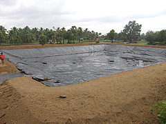Ponds lining, pond liner, pond lining, ponds liners, reservoirs lining, reservoir linings, reservoir liners, reservoir liner, LDPE film lining, LDPE sheet lining manufacturer, supplier & exporter - Climax, Gujarat, India - Image